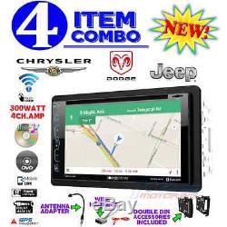 Chrysler Jeep Dodge Double Din DVD CD Gps Navigation Bluetooth Radio Stereo