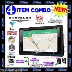 Chrysler Jeep Dodge Double Din DVD CD Gps Navigation Bluetooth Radio Stereo