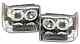 Clear Chrome headlights with angel eyes for Jeep Grand Cherokee ZJ 93-99