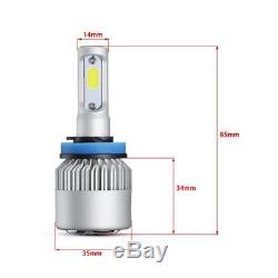 Combo H11 H7 LED Headlight Bulbs Kit High Low Beam Total 1960W 294000LM 6500K 4x