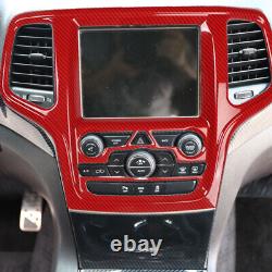 Control Navigation Frame Trim Red Carbon Fiber For Jeep Grand Cherokee 2014-2020