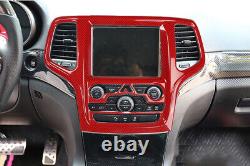 Control Navigation Frame Trim Red Carbon Fiber For Jeep Grand Cherokee 2014-2020