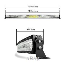 Curved 52Inch LED Light Bar + 32in +4 LENS PODS OFFROAD SUV 4WD ATV VS 50/42/20