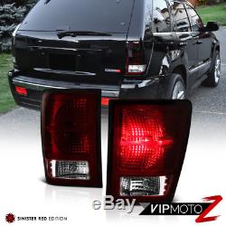 DARK CHERRY RED 2007-2008-2009-2010 Jeep Grand Cherokee Rear Tail Lights Lamps