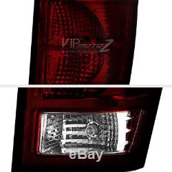 DARK CHERRY RED 2007-2008-2009-2010 Jeep Grand Cherokee Rear Tail Lights Lamps
