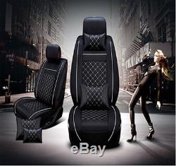 Deluxe 5-Seats PU Leather Car Seat Cover Full Set WithPillows Interior Accessories