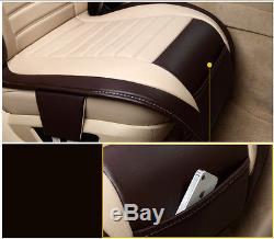 Deluxe Leather Car Seat Covers Cushions Full Set + Pillows for 5-seat Vehicles