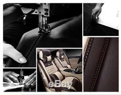 Deluxe Leather Car Seat Covers Cushions Full Set + Pillows for 5-seat Vehicles