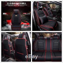 Deluxe Leather Seat Cover Full Set Cushion 5-Seats For Car Interior Accessories