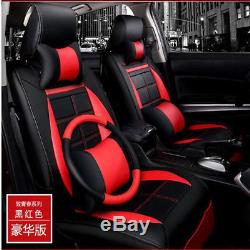 Deluxe Seat Cover Steering Wheel Full Set Cushion 5-Sit For Interior Accessories