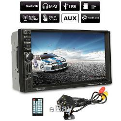 Double 2 DIN Car Stereo GPS Navigation HD MP5 Player bluetooth Radio In Dash+Cam