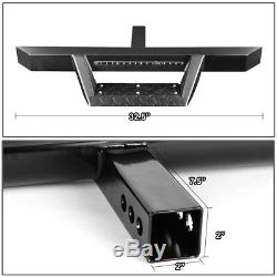 FOR 2 TOW TRAILER RECEIVER BLACK HITCH STEP BAR BUMPER GUARD WithLED BRAKE LIGHT