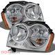 Fit 05-07 Jeep Grand Cherokee Amber Chrome Headlights Front Lamps Replacement