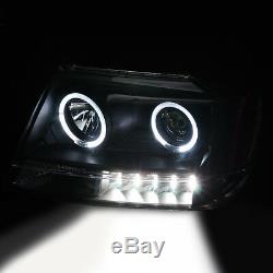 Fit 99-04 Jeep Grand Cherokee Black Projector Headlights Head Lamp Replacement