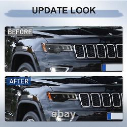 Fit For 2017-2021 Jeep Grand Cherokee Halogen Upgrade LED Projector Headlights