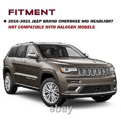 Fit for 2014-2021 Jeep Grand Cherokee Chrome HID Headlight Lamps Left+Right