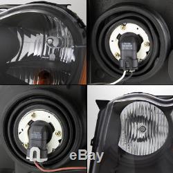 Fits 05-07 Grand Cherokee Black Bezel Headlights Replacemnet + Smoke Fog Lights