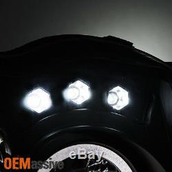 Fits 05-07 Jeep Grand Cherokee Black Bezel Dual Halo Projector LED Headlights