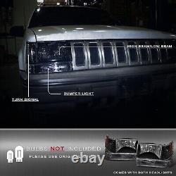 Fits 1993-1998 Jeep Grand Cherokee Black Headlights Driver And Passenger Set