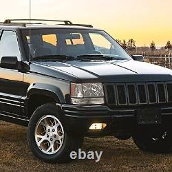 Fits 1993-1998 Jeep Grand Cherokee Chrome Headlights Driver And Passenger Set