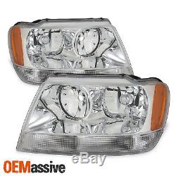 Fits 99-04 Jeep Grand Cherokee Replacement Headlights Headlamps Left + Right
