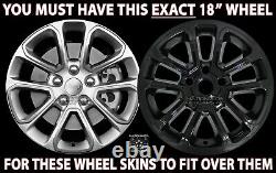 Fits Jeep Grand Cherokee 2014-16 2021 Black 18 Wheel Skins Hub Caps Rim Covers