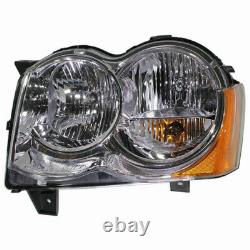 Fits Jeep Grand Cherokee Headlight 2009 2010 Pair LH and RH Side with Bulbs DOT