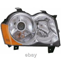 Fits Jeep Grand Cherokee Headlight Assembly 2008 2009 2010 Passenger with Bulbs