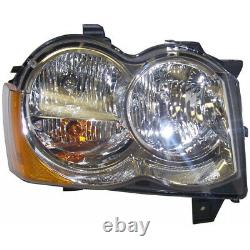 Fits Jeep Grand Cherokee Headlight Assembly 2009 2010 Passenger Side with Bulbs