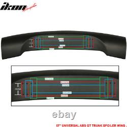 Fits Nissan 57 Inch ABS Adjustable GT BLK Rear Span Trunk Spoiler Wing Sports