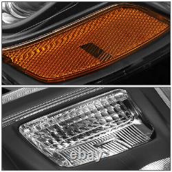 For 14-16 Jeep Grand Cherokee Black/amber Corner Projector Headlight Head Lamps