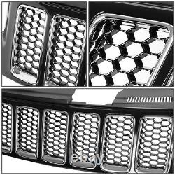 For 14-16 Jeep Grand Cherokee Srt8 Type Front Bumper Honeycomb Mesh Grille Grill