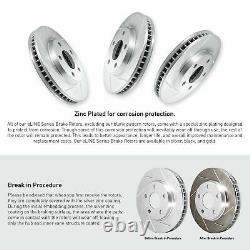 For 1999-2004 Jeep Grand Cherokee R1 Concepts Front Rear Slotted Brake Rotors