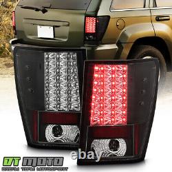 For 2005-2006 Jeep Grand Cherokee Black Lumileds LED Tail Lights Lamp Left+Right