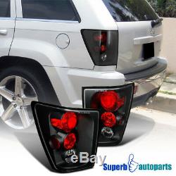 For 2005-2006 Jeep Grand Cherokee Replacement Tail Lights Brake Lamps Black