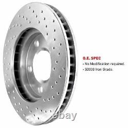 For 2005-2010 Jeep Grand Cherokee, Commander Front Rear Drilled Brake Rotors