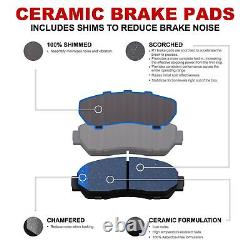 For 2006-2010 Jeep Grand Cherokee Rear Slotted Brake Rotors + Ceramic Brake Pads