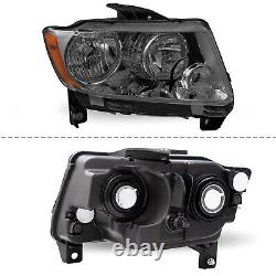 For 2011-2013 Jeep Grand Cherokee Headlight 11-17 Compass Pair Halogen Headlamp