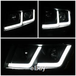 For 2011-2013 Jeep Grand Cherokee Led Drl Projector Headlight/lamps Black/amber