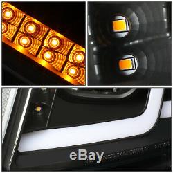 For 2011-2013 Jeep Grand Cherokee Led Drl Projector Headlight/lamps Black/amber