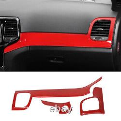 For 2011-2020 Jeep Grand Cherokee ABS Red Dashboard Air Vent Outlet Cover Trim3
