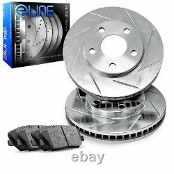 For 2012-2013 Jeep Grand Cherokee Front Slotted Brake Rotors+Ceramic Brake Pads