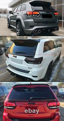 For 2013-2021 Jeep Grand Cherokee R Style Rear Roof Spoiler + Tail Gate MID Wing