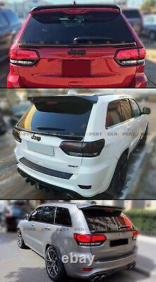For 2013-2021 Jeep Grand Cherokee R Style Rear Roof Spoiler + Tailgate MID Wing