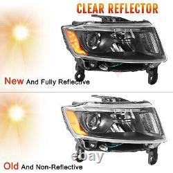 For 2014-2016 JEEP Grand Cherokee Headlights Assembly Headlamps Left+Right Pair