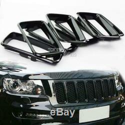 For 2014-2016 Jeep Grand Cherokee Black Grill Grille Inserts Ring Kit 7PCS/SET