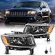 For 2014-2016 Jeep Grand Cherokee Headlights Assembly Headlamps LH+RH withBulbs