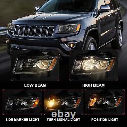 For 2014-2016 Jeep Grand Cherokee Projector Halogen Headlight OE Style LH+RH