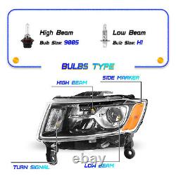 For 2014-2016 Jeep Grand Cherokee Projector Halogen Headlight OE Style LH+RH