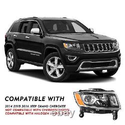 For 2014-2016 Jeep Grand Cherokee Projector Halogen Headlight OE Style LH+RH